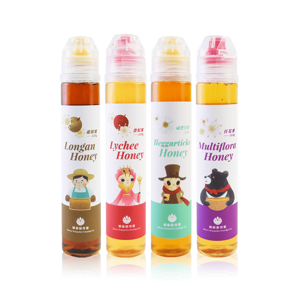 賴爺爺侍蜜 125gx4 (龍眼蜜+荔枝蜜+咸豐草蜜+百花蜜各一) 